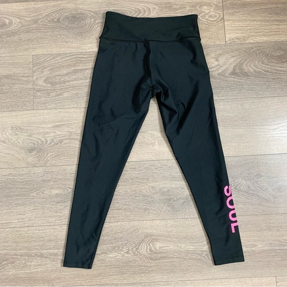Soul by SoulCycle Cross Color Podium Leggings High Rise Waist Black Pink - Picture 10 of 12